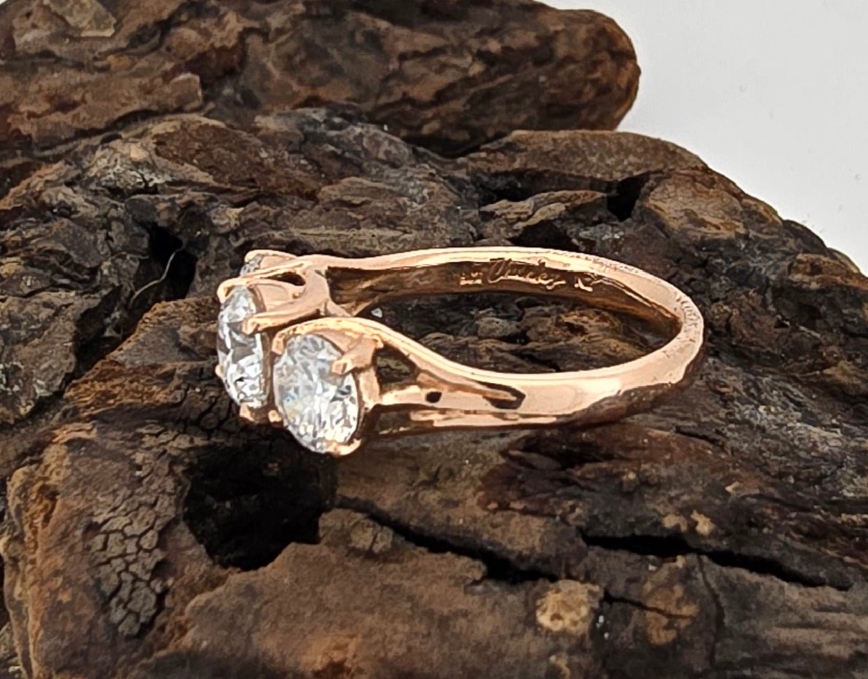 9ct Rose Gold 3 Stone Ring