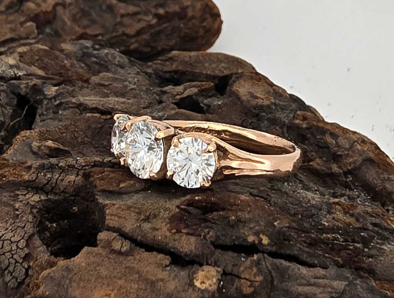 9ct Rose Gold 3 Stone Ring