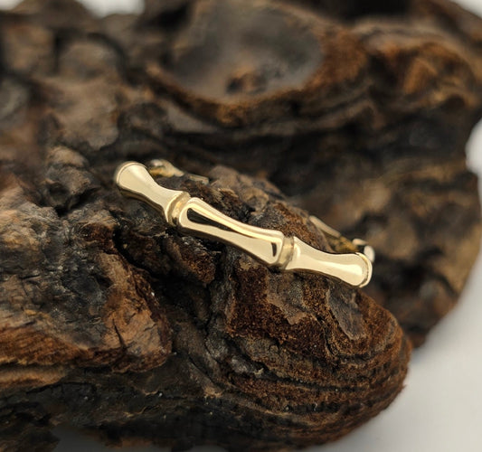 9ct Yellow Gold Bamboo Style Ring