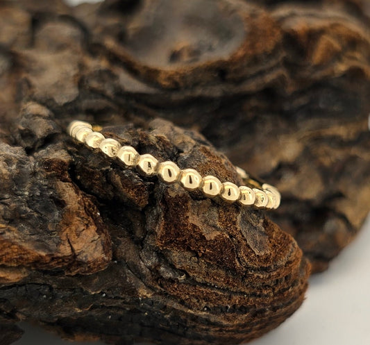 9ct Yellow Gold, Ball Stacker Ring