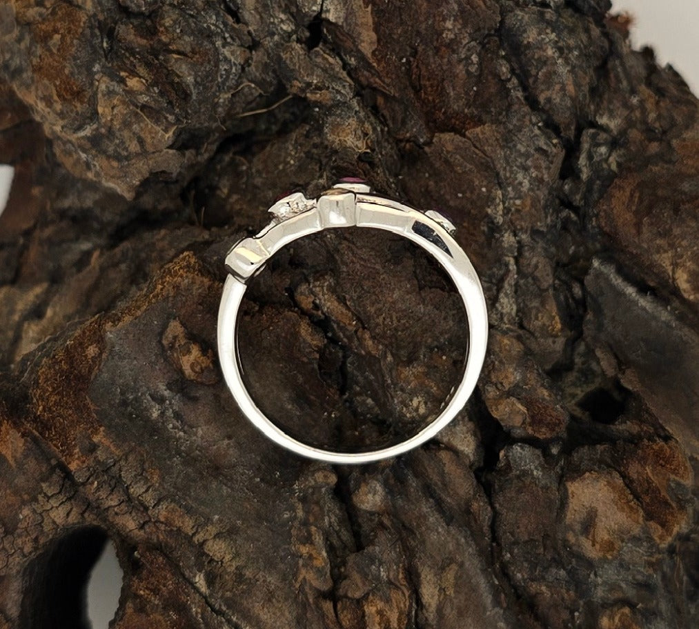 Silver Fancy Gemstone Ring "J"