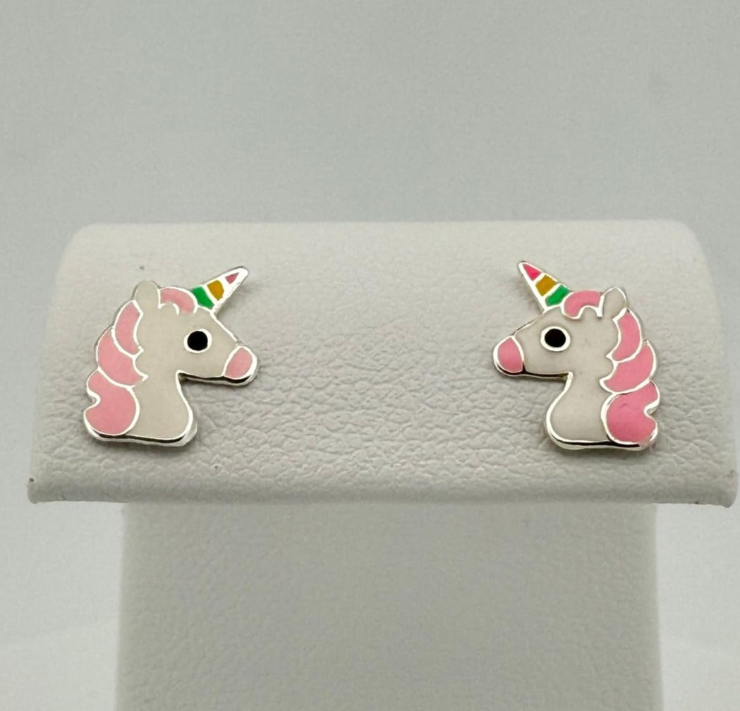 Silver Unicorn Earrings