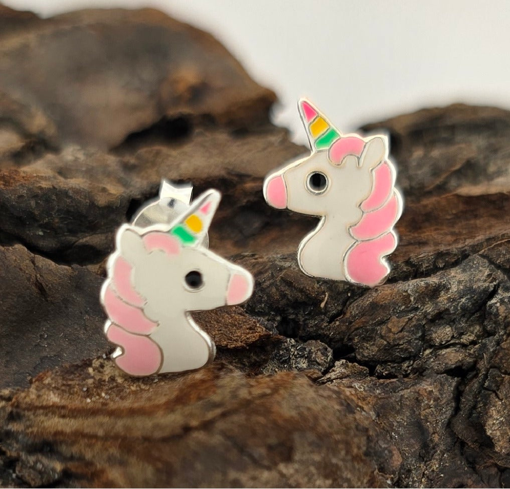 Silver Unicorn Earrings
