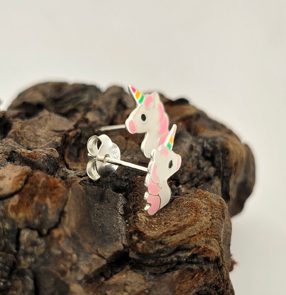 Silver Unicorn Earrings