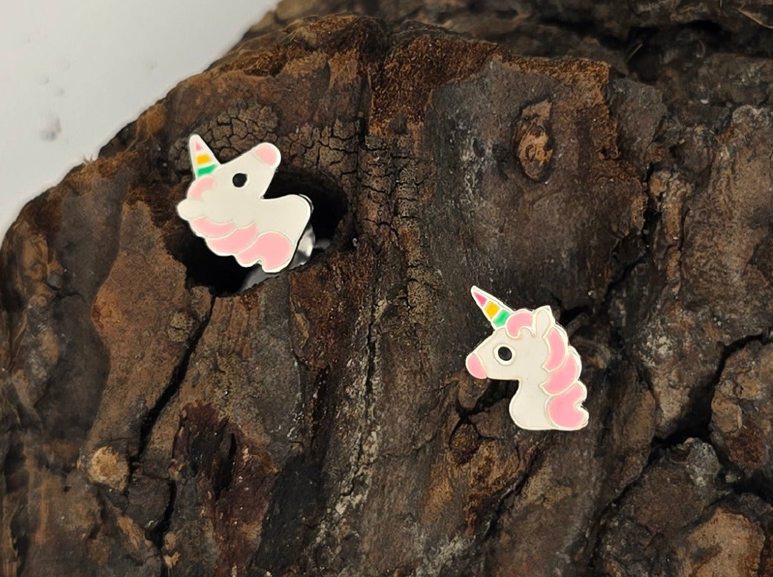 Silver Unicorn Earrings