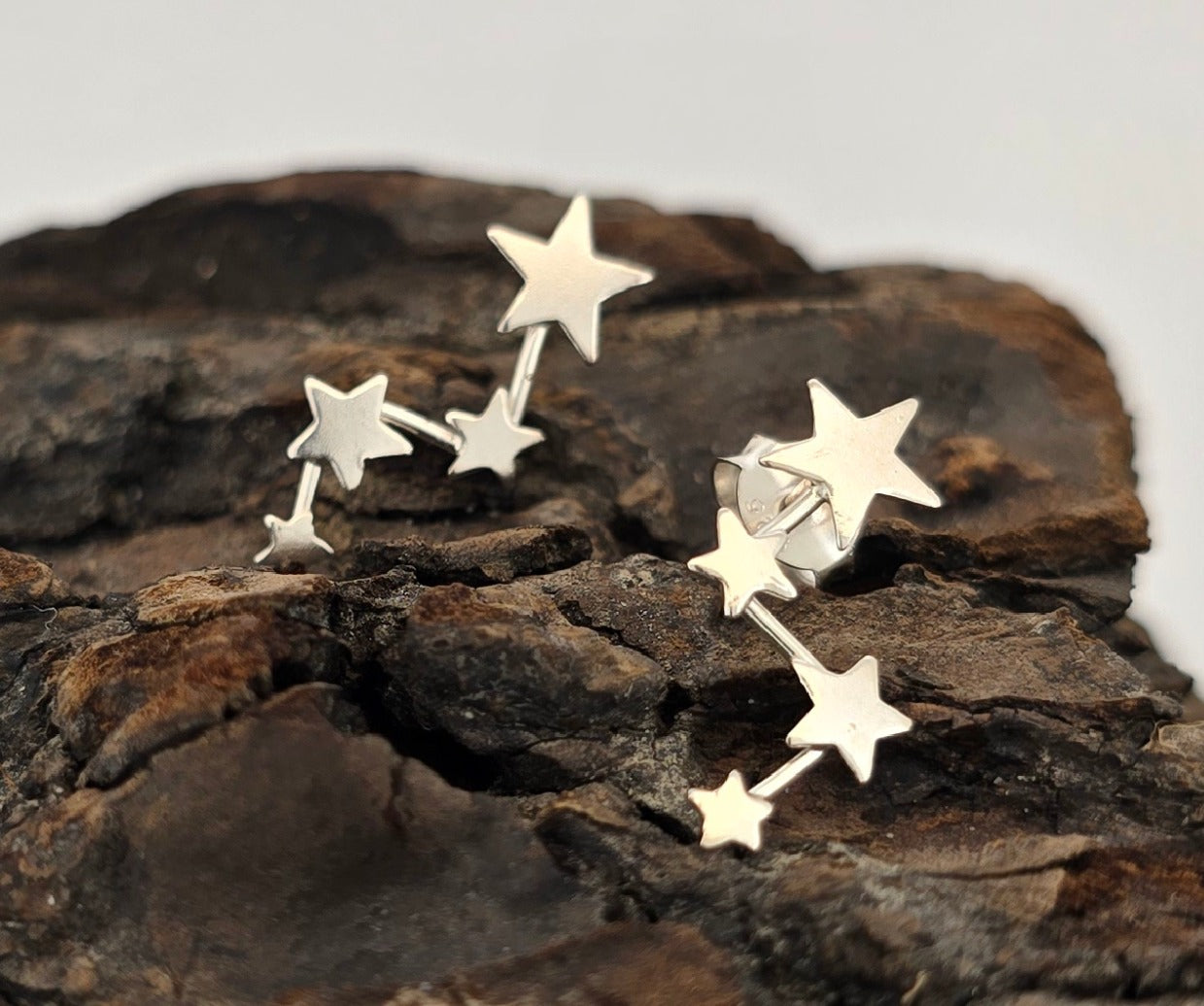 Celestial Star Drop Earrings – Sterling Silver Star Dangles